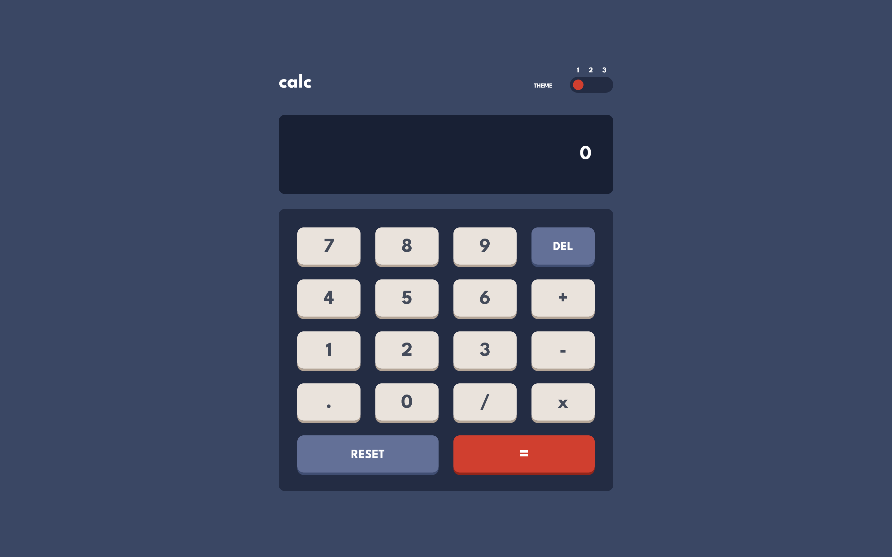 Calculator app - Theme 1 on desktop