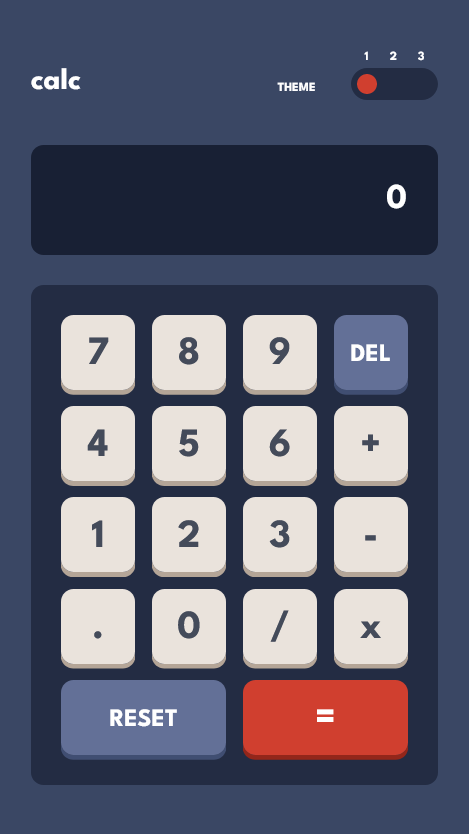 Calculator app - Theme 1 on mobile