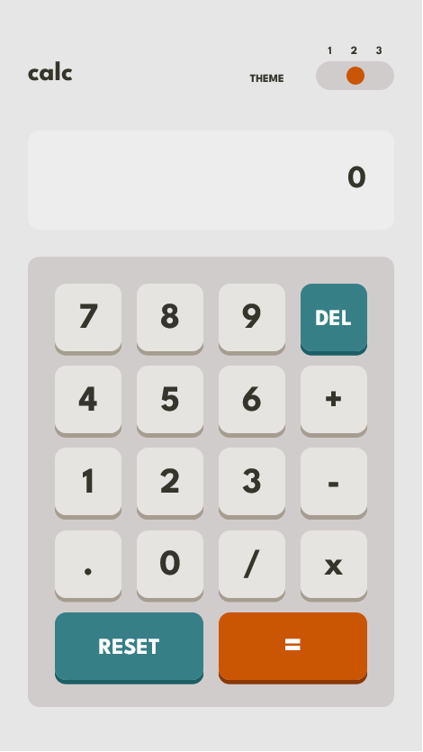 Calculator app - Theme 2 on mobile