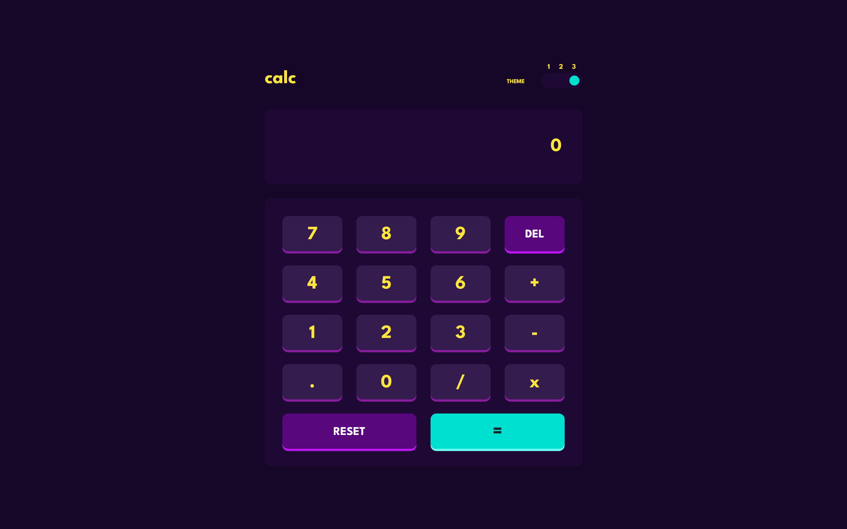 Calculator app - Theme 3 on desktop