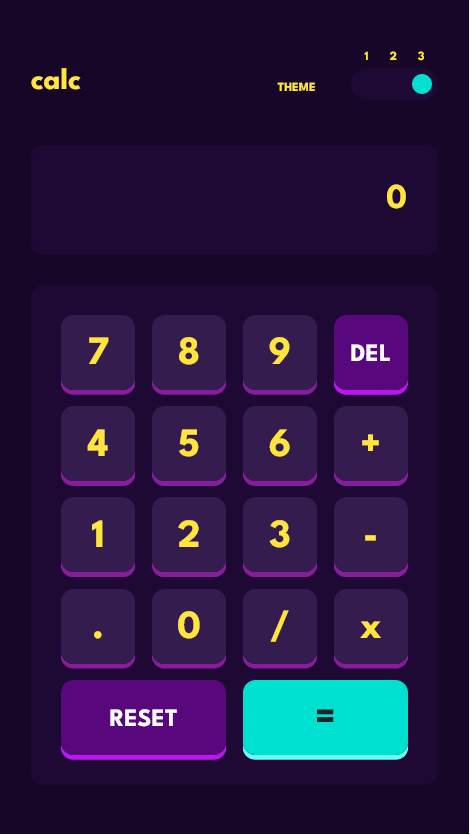 Calculator app - Theme 3 on mobile