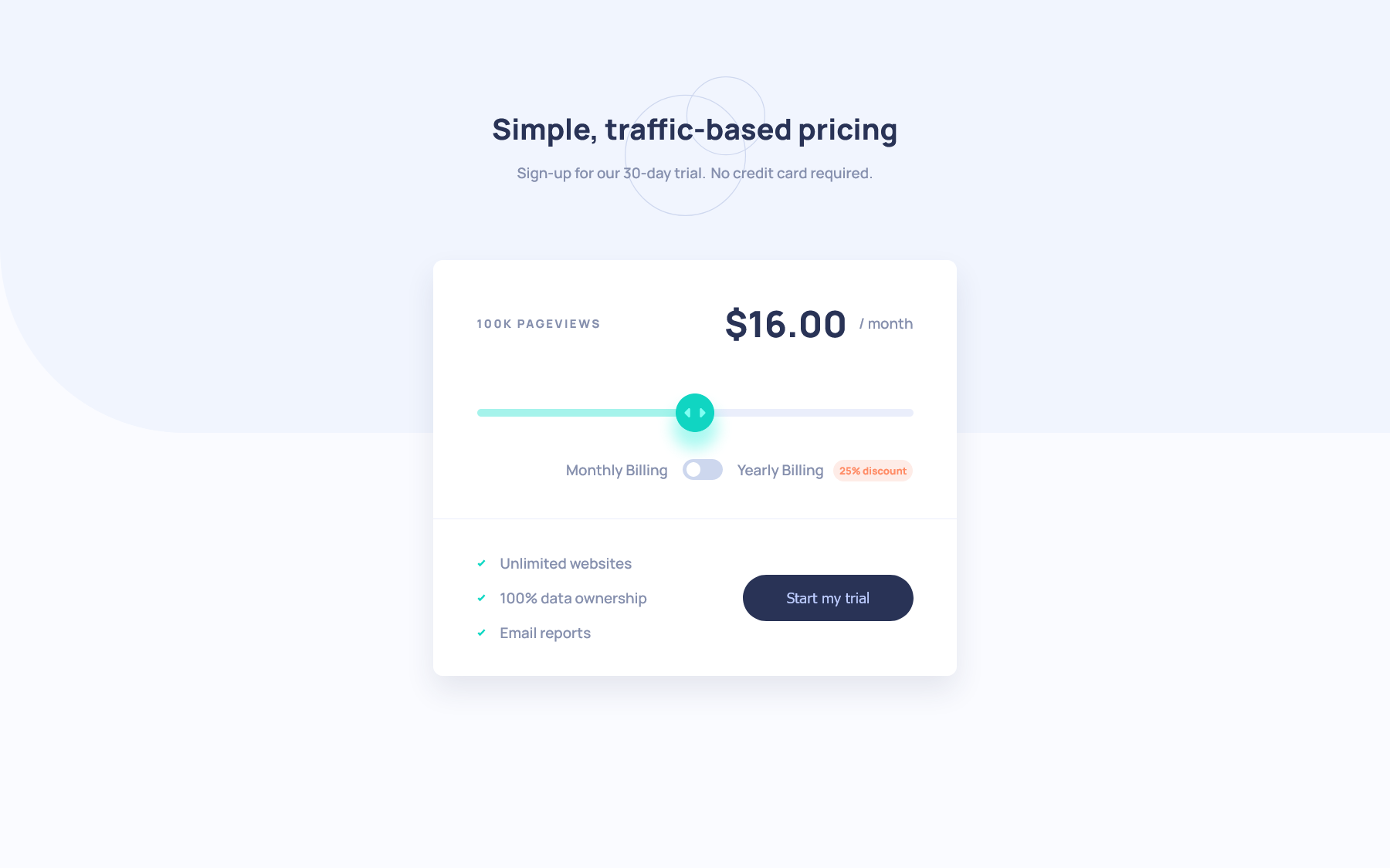 Interactive pricing component