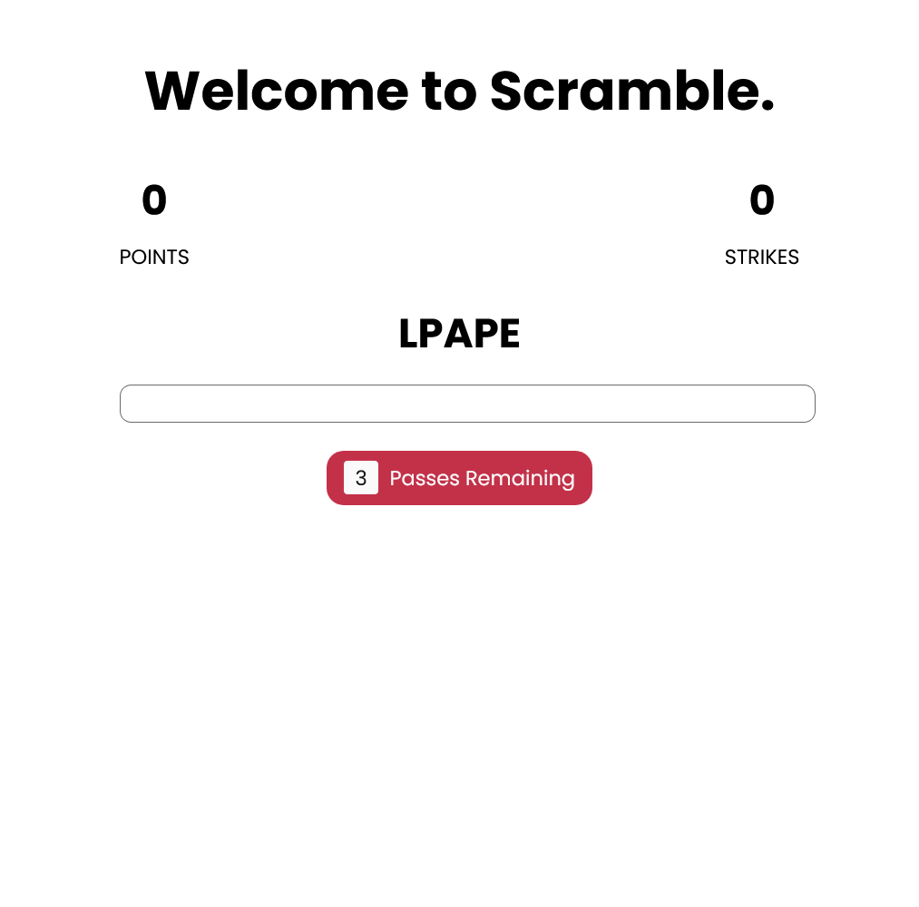 Scramble Words - Begin