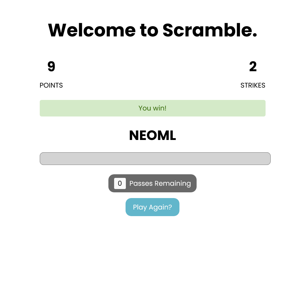 Scramble Words - Win